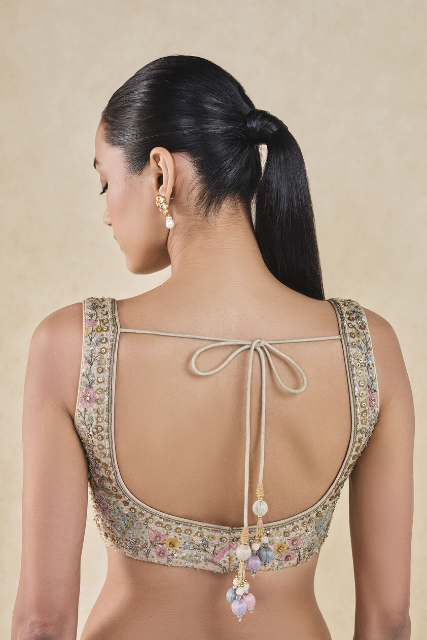 Suramya Embroidered Choli - Gold, Gold, image 2